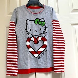 Hello Kitty juniors long sleeve holiday tee